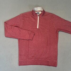Johnnie-O Mens Small Sully Quarter Zip Pullover Wrinkle Resistant Port Modal